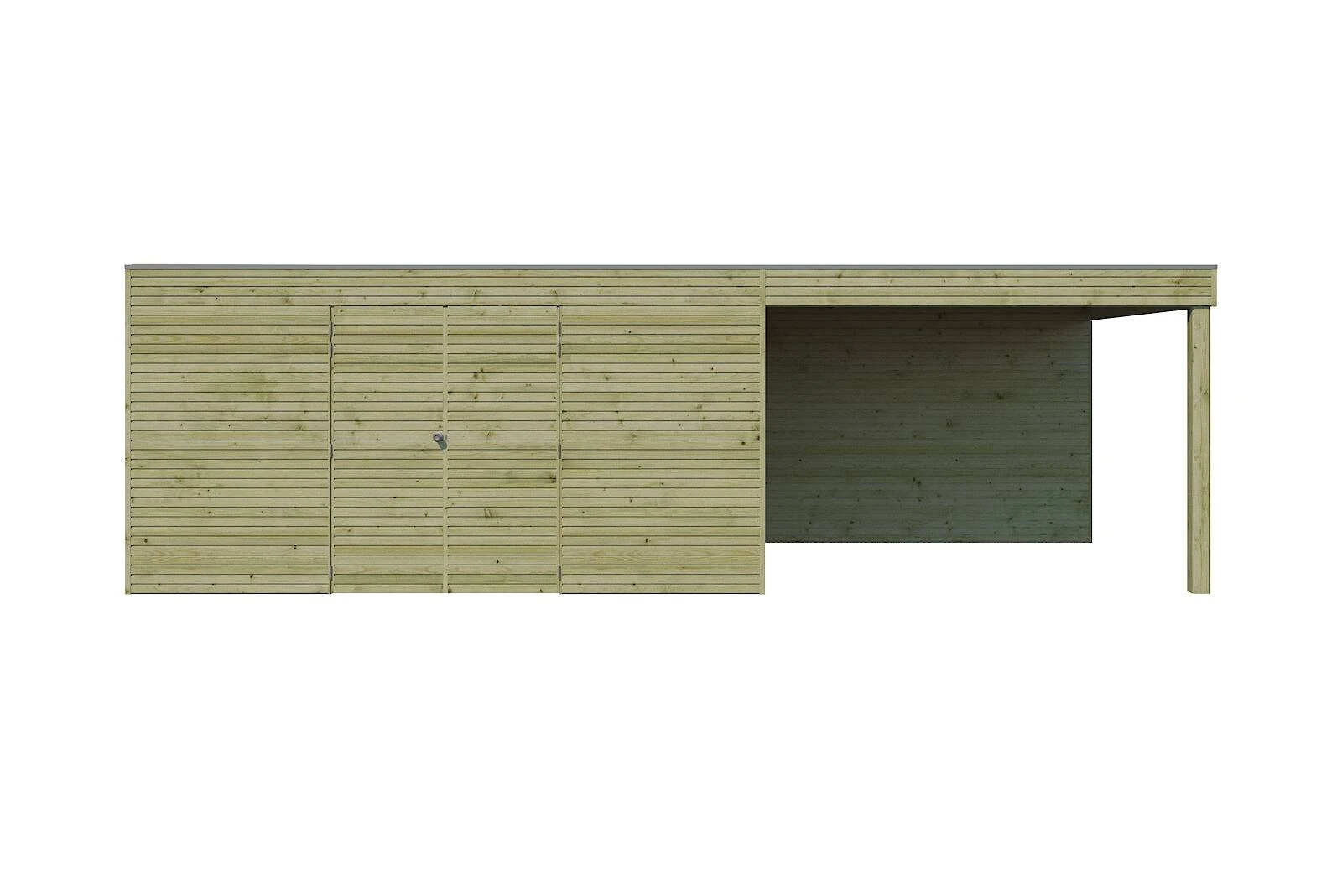 Woodlands Blokhut QB Groen Geïmpregneerd 720 x 300 cm - Afbeelding 1